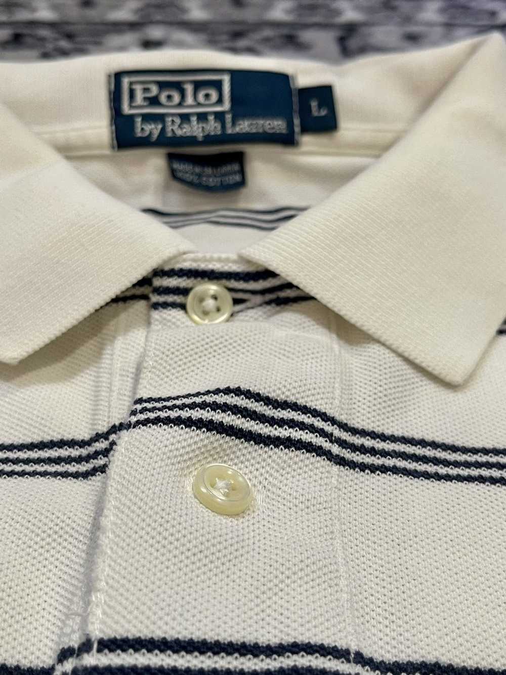 Polo Ralph Lauren × Vintage White and Navy Blue S… - image 4