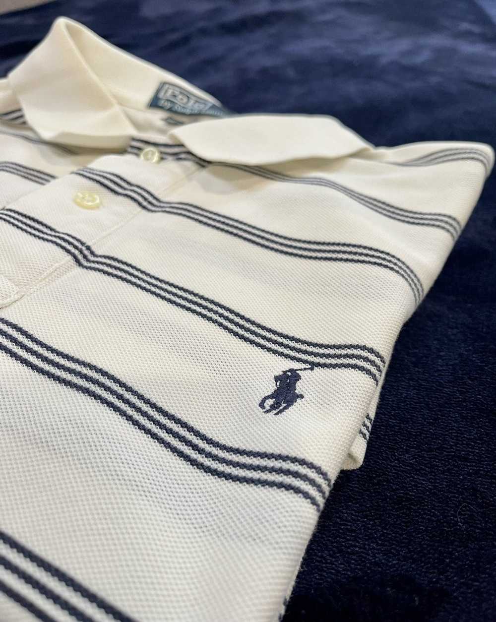 Polo Ralph Lauren × Vintage White and Navy Blue S… - image 9