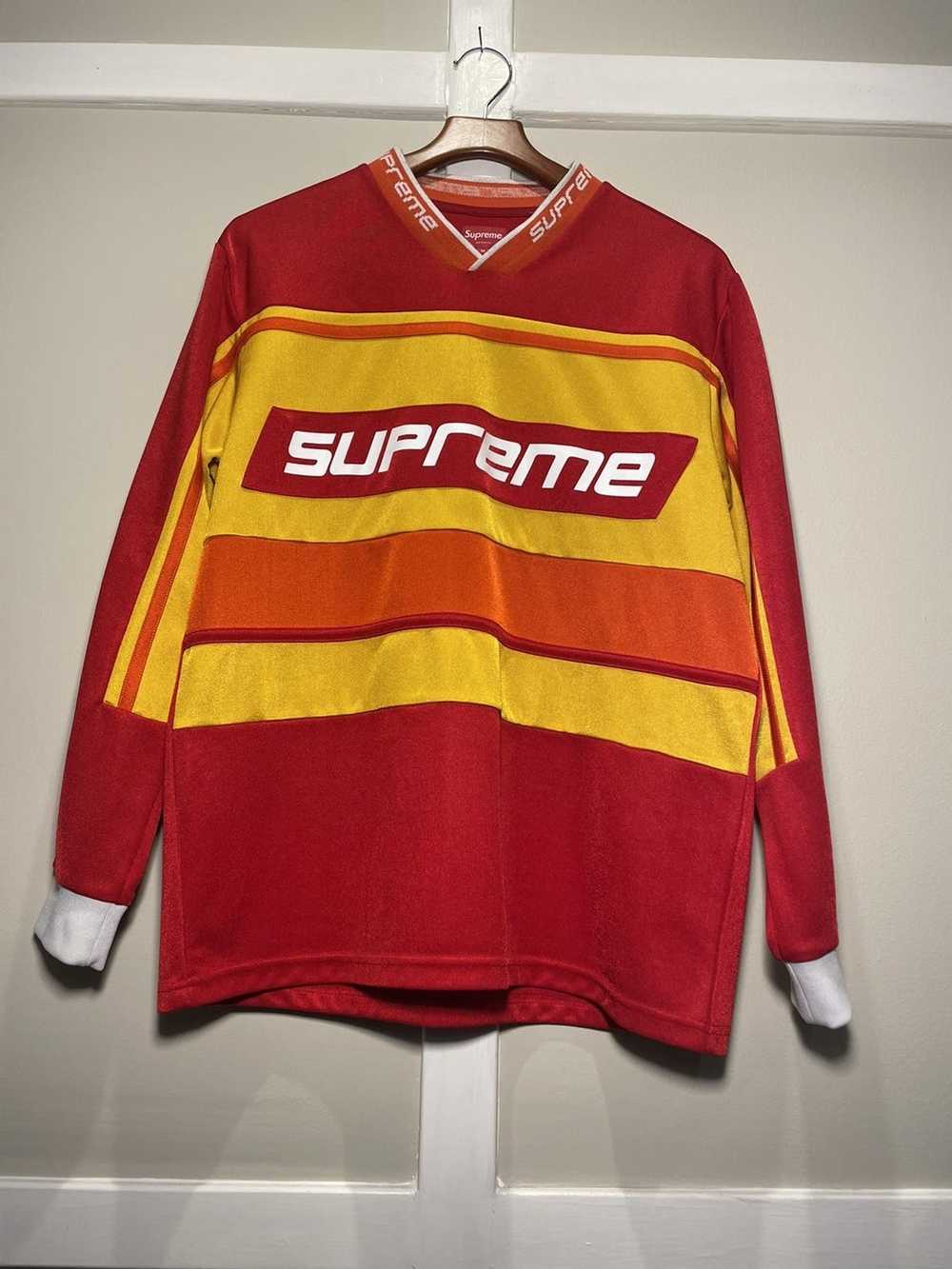 Supreme SUPREME RED AND YELLOW HOCKEY JERSEY - image 1