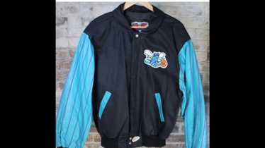 90s NBA Jeff Hamilton Charlotte Hornets Leather Varsity Jacket