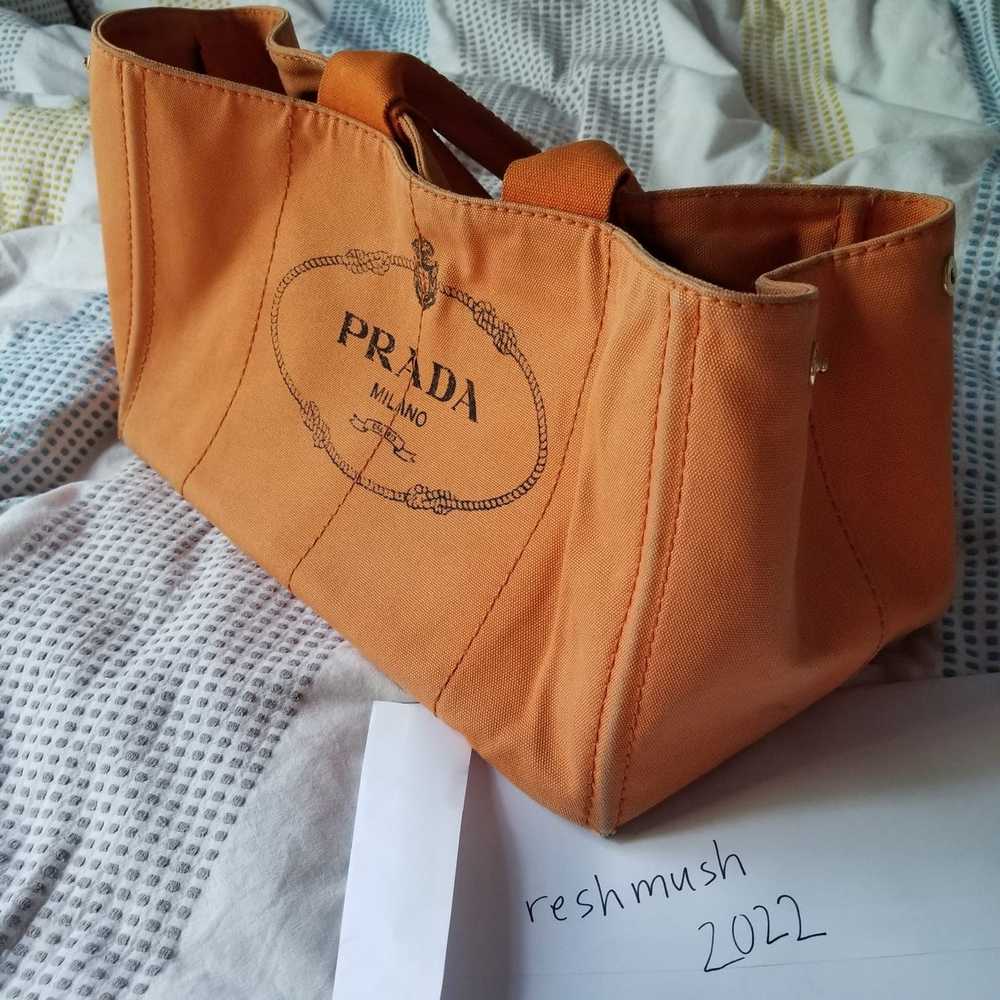 Prada PRADA Orange Denim Canapa Kanapa Canvas Tot… - image 1