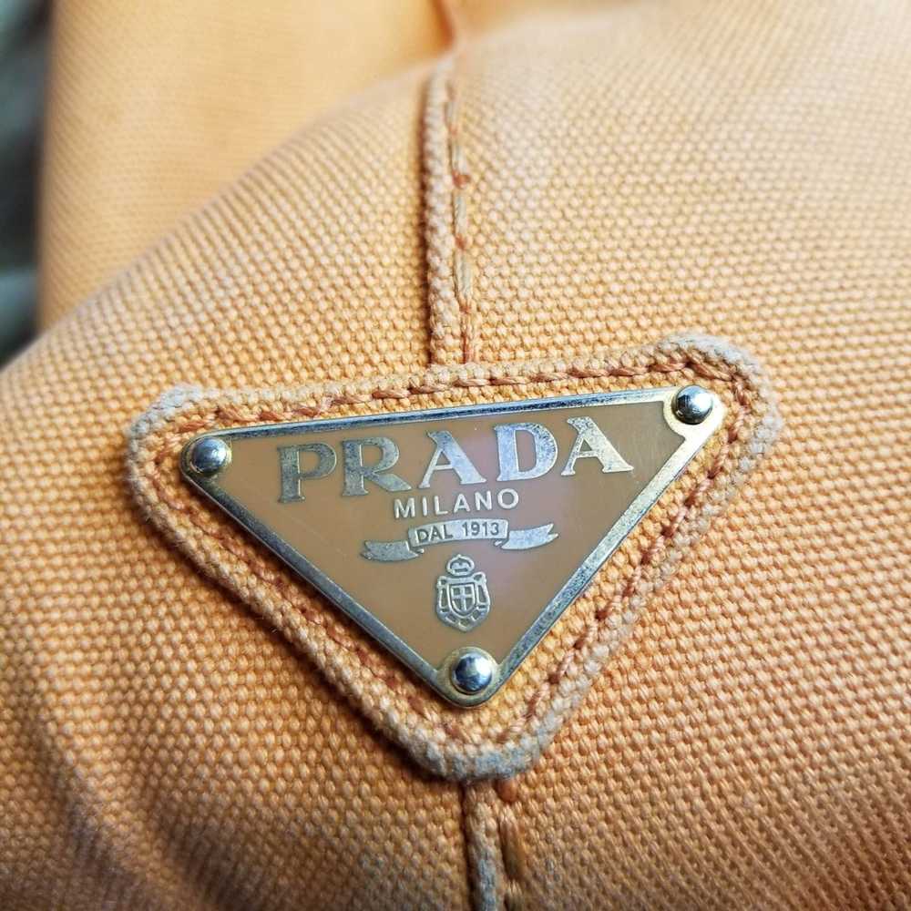 Prada PRADA Orange Denim Canapa Kanapa Canvas Tot… - image 9