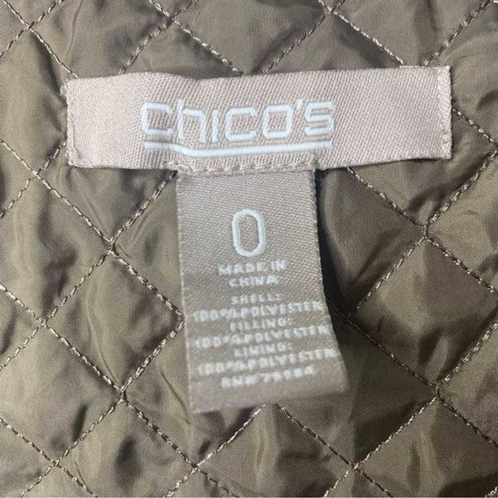 Chicos Chico’s Jacket Full Zip Olive Front Pocket… - image 3