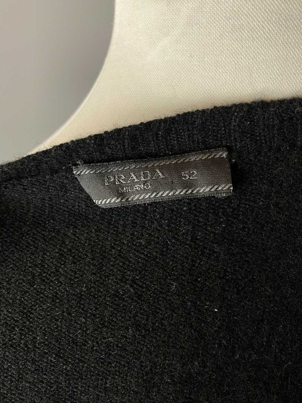 Prada MILANO Black Cashmere V-Neck Long Sleeve Sw… - image 9