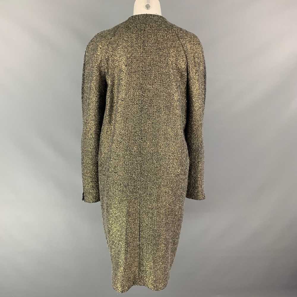 Monique Lhuillier Grey & Gold Acrylic Blend Tweed… - image 4