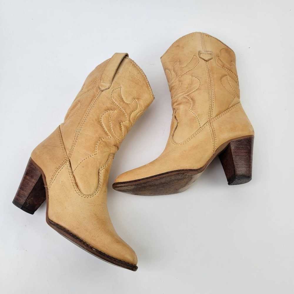 Vintage Vintage 70s Leather Western Cowboy Boots … - image 5