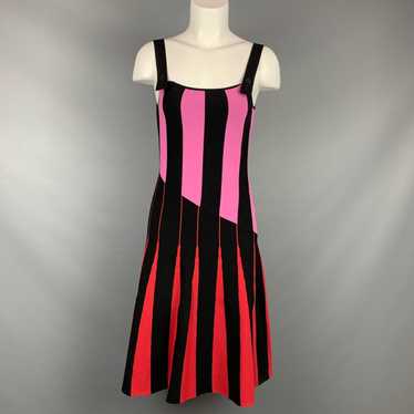 Tomas Maier Black & Red Viscose Polyester Stripe … - image 1