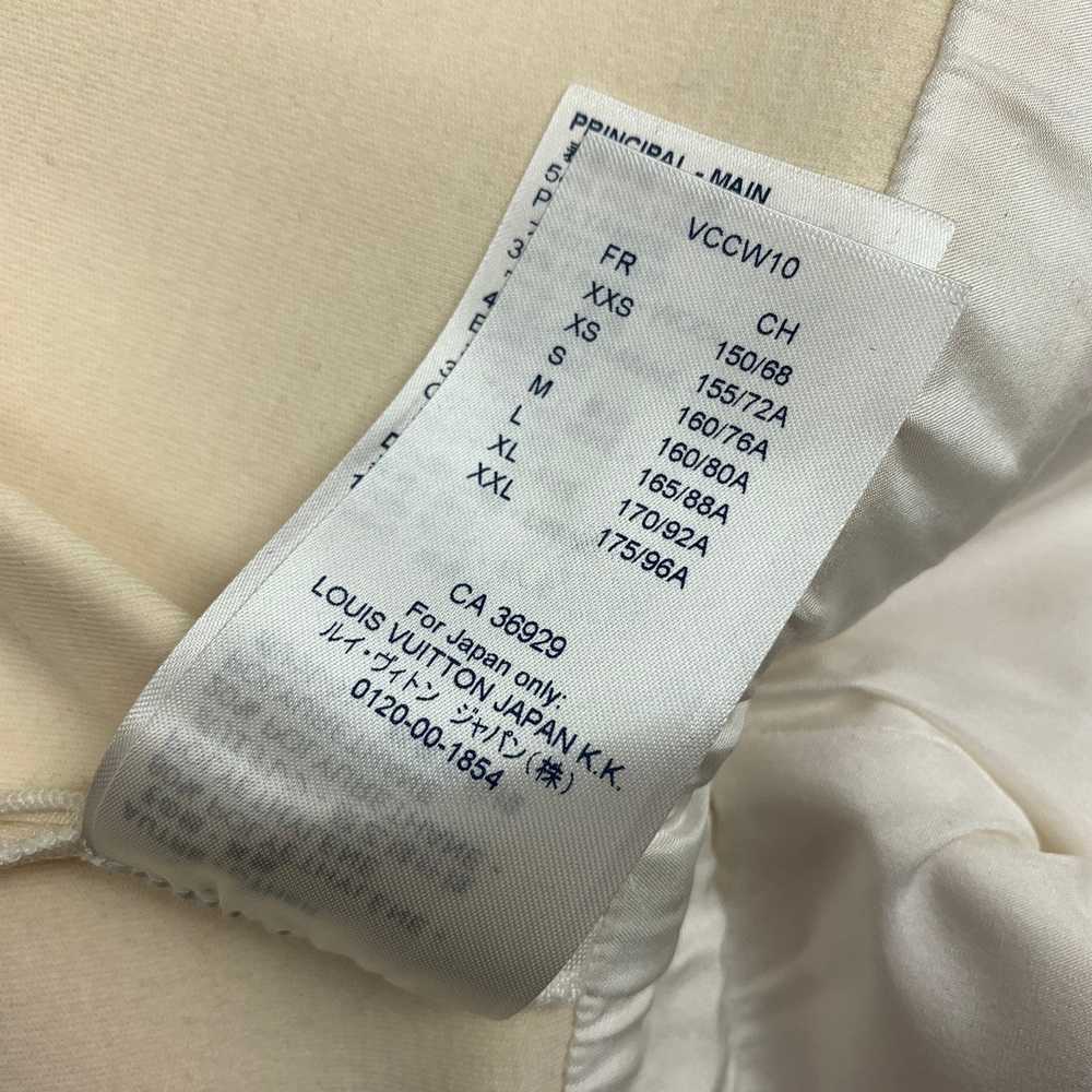 LOUIS VUITTON beige khaki cotton ruffle zip front military dress FR36 S