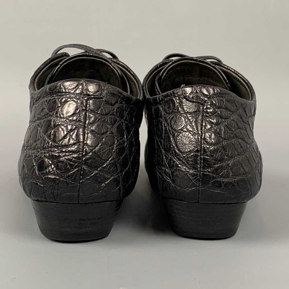 Marsell Black Embossed Leather Flat Laces - image 5