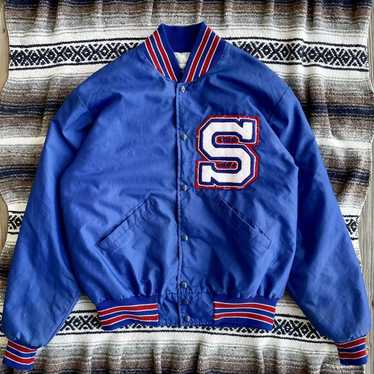 DeLong LIONS VTG Baseball Red White Blue Bomber Varsity Jacket USA