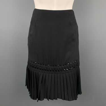 Gucci Black Beaded Silk Pleated Skirt