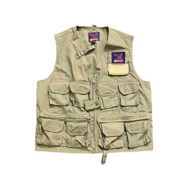 VINTAGE Orvis Vest Mens Medium Brown Fly Fishing Pack Tactical