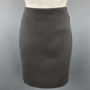 Akris Grey Wool Back Pencil Skirt