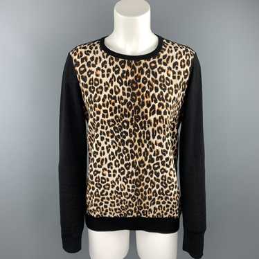 Equipment Black & Tan Leopard Wool Silk Pullover - image 1