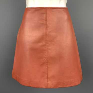 Reiss Brick Leather Lamb Skin Mini Skirt