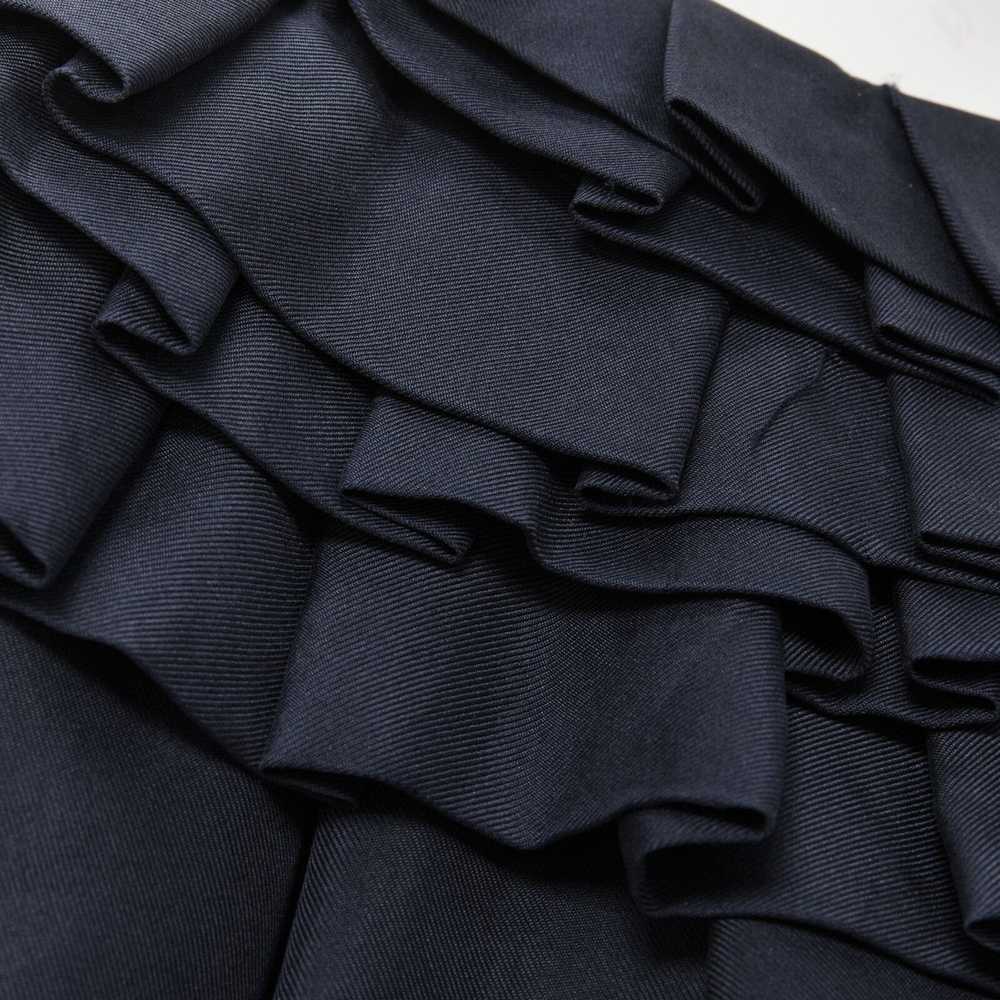 Marni MARNI navy blue 100% silk ruffle neckline s… - image 8