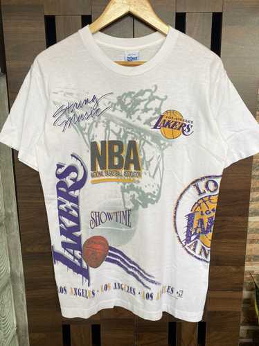 Vintage 90s Los Angeles Lakers Show Time Aerial Assault Salem T-Shirt