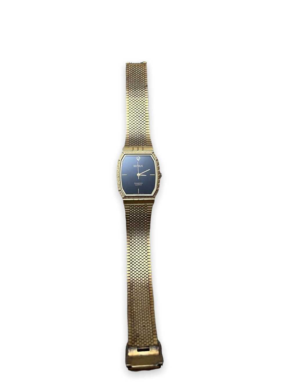 Vintage Benrus Diamond Quartz Gold Watch - image 1