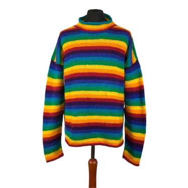 Vintage 90's Gymboree Rainbow Tag Infant Hoodie / Size 6 to 12 Months /  Colorblock Baby Sweatshirt 