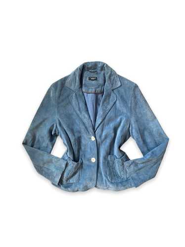 Vintage Tosca Blu blue 100% leather suede jacket s