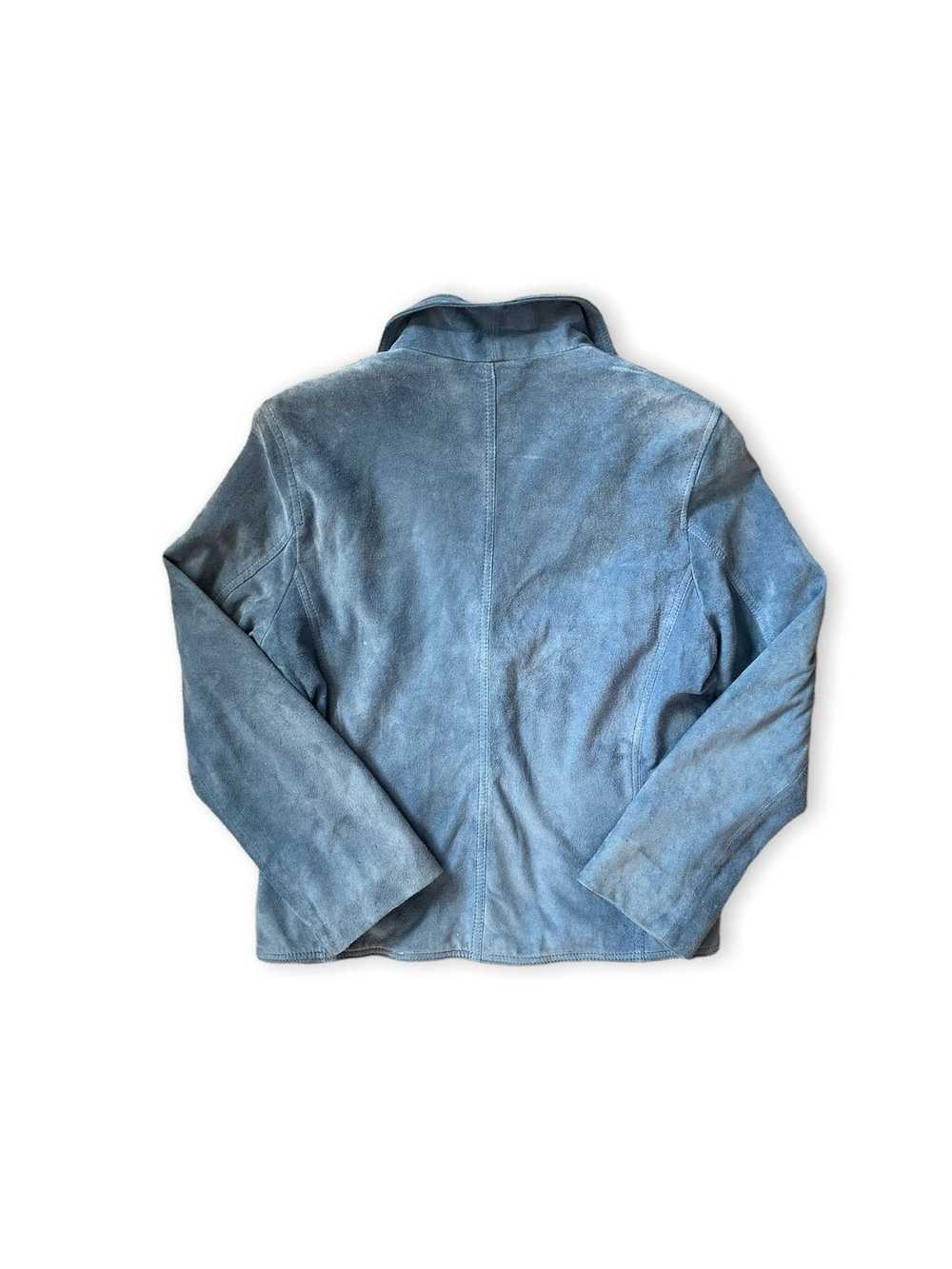 Vintage Tosca Blu blue 100% leather suede jacket … - image 4