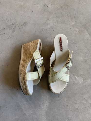 Prada × Vintage Y2K Espadrille Platform Sandals 37