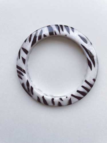 Zebra Vintage Disc Bangle Bracelet