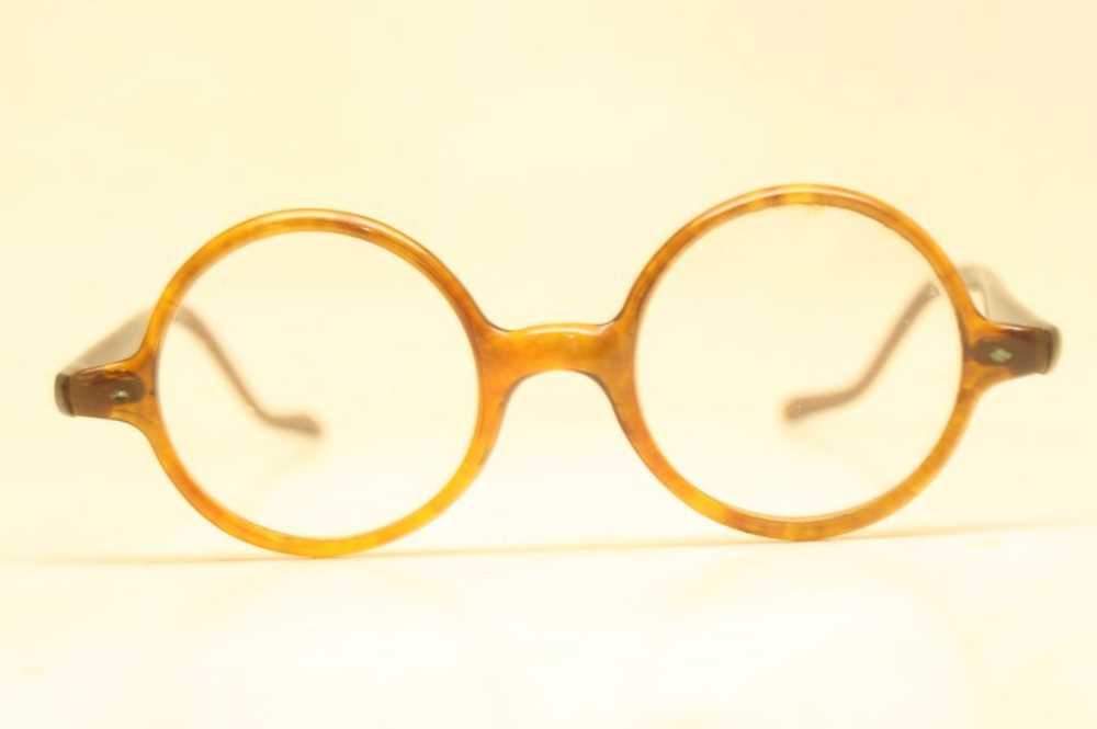 Antique Round Faux Tortoiseshell Eyeglasses Vinta… - image 1