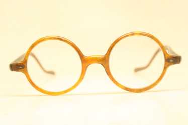 Antique Round Faux Tortoiseshell Eyeglasses Vinta… - image 1