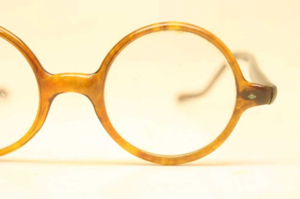 Antique Round Faux Tortoiseshell Eyeglasses Vinta… - image 3