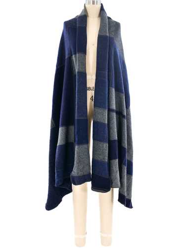 Blue and Grey Patchwork Recycled Cashmere Throw