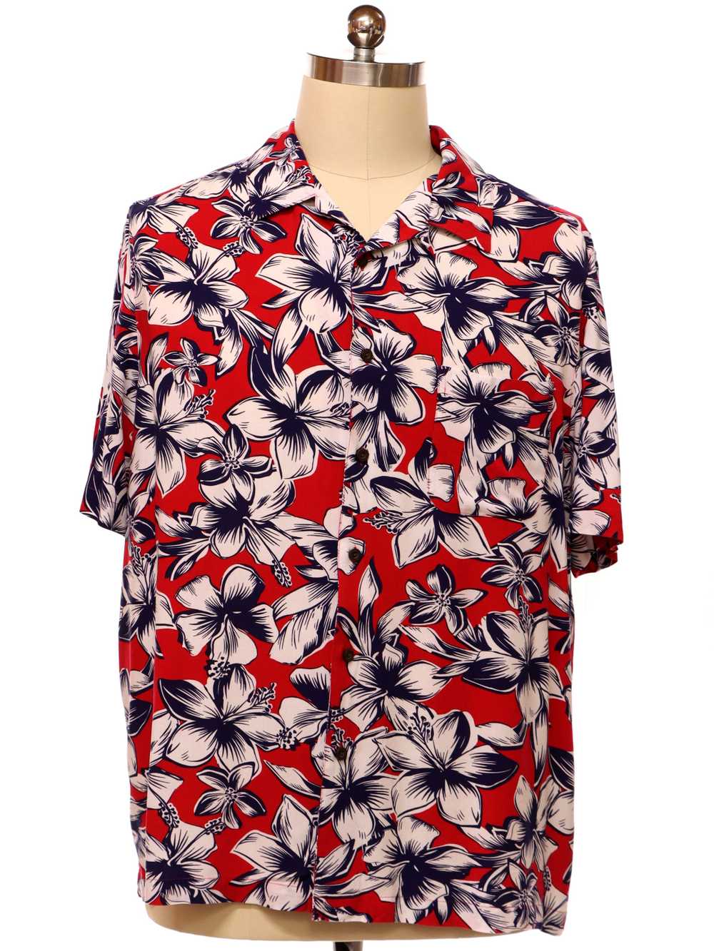 1990's George Mens Rayon Hawaiian Shirt - image 1