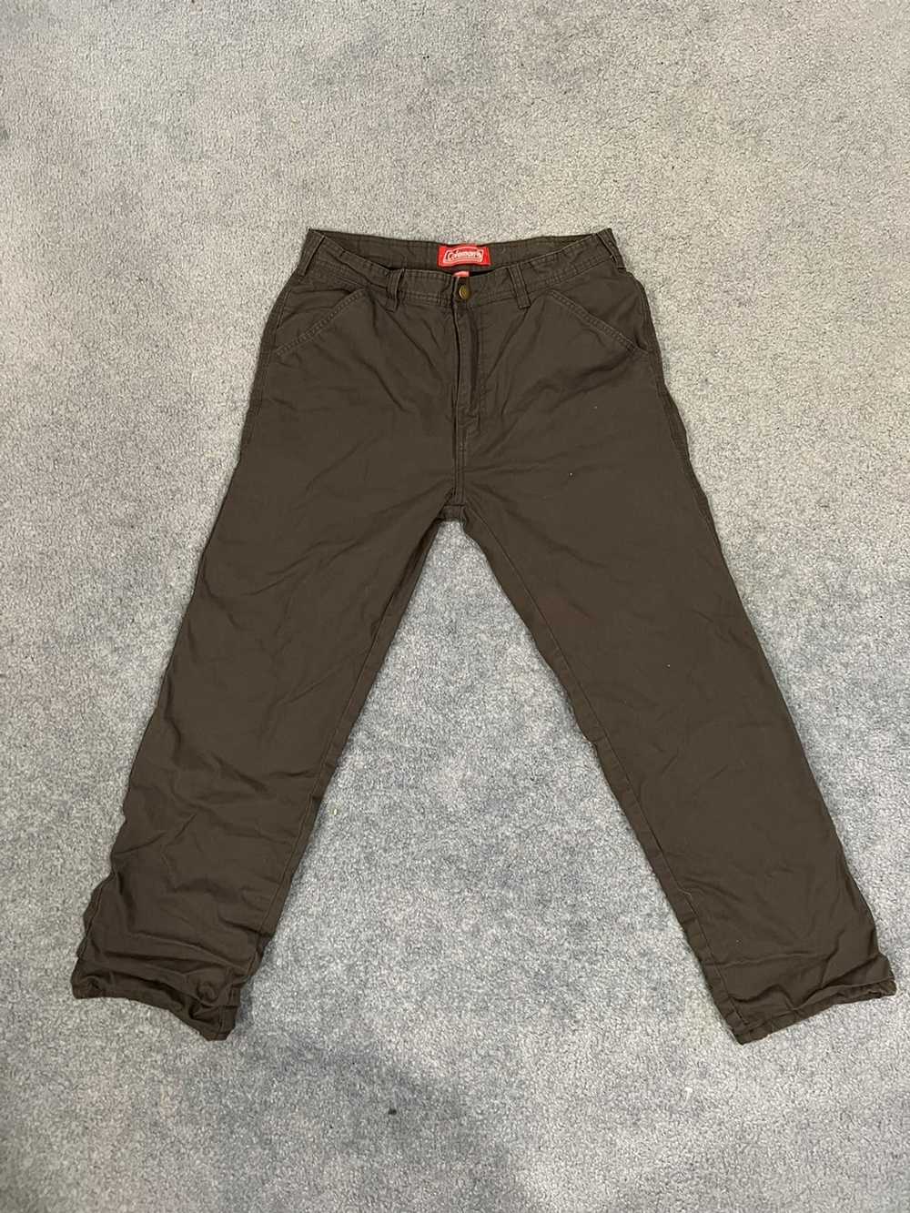 COLEMAN Fleece Lined Pants Mens Actual 38x29 Carpenter Insulated Tan/Brown  Pants