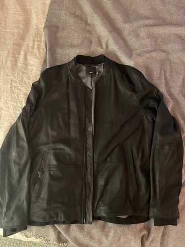 Vince Perforated Black Leather Jacket