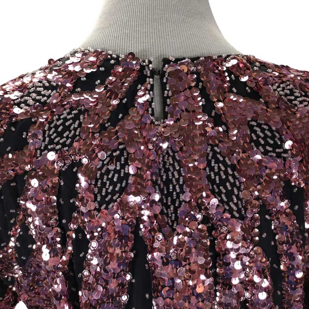 Vintage 80's Pink Sequin Pullover Top Size M/L Sh… - image 6