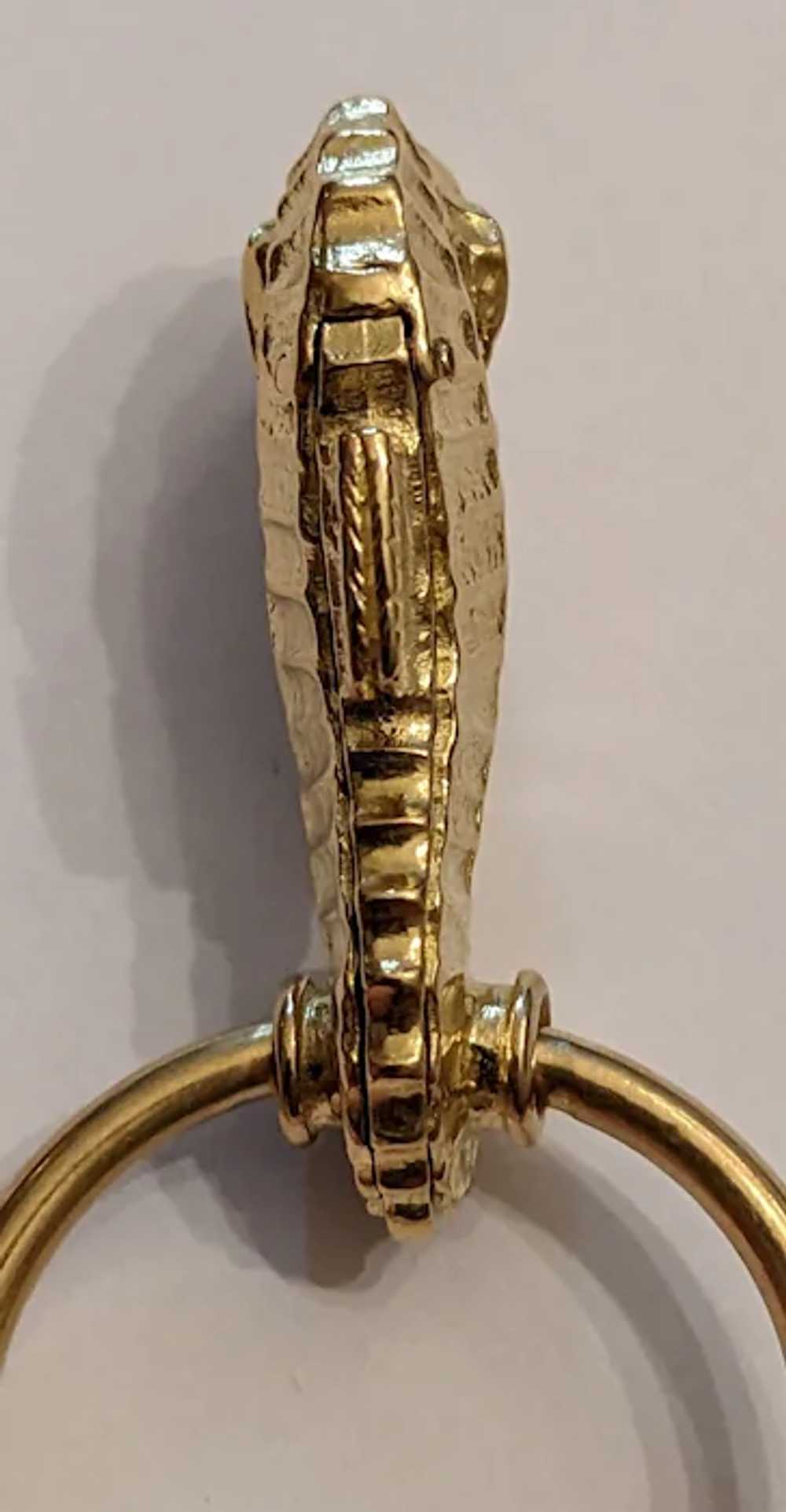 Vintage 18kt Yellow Gold Seahorse Keychain - image 5