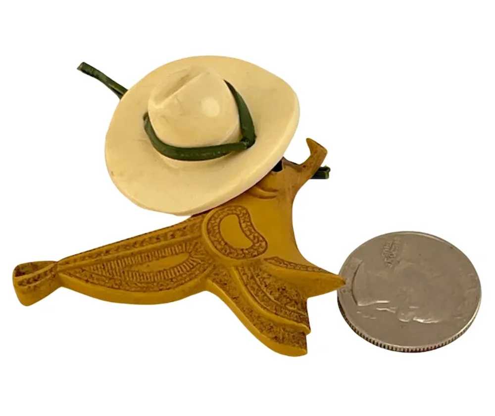 Early Plastic Western Saddle and Cowboy Hat Pin f… - image 5