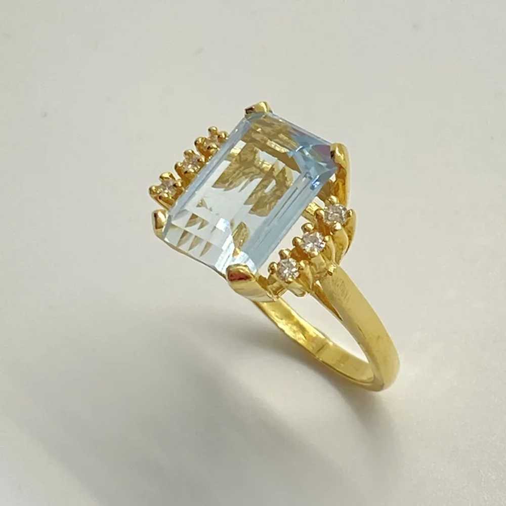 Aquamarine and Diamond Ring 5.93 Carat tgw 14K Go… - image 2