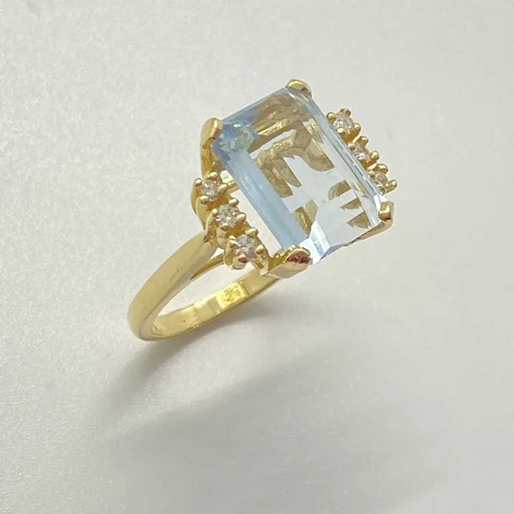 Aquamarine and Diamond Ring 5.93 Carat tgw 14K Go… - image 3