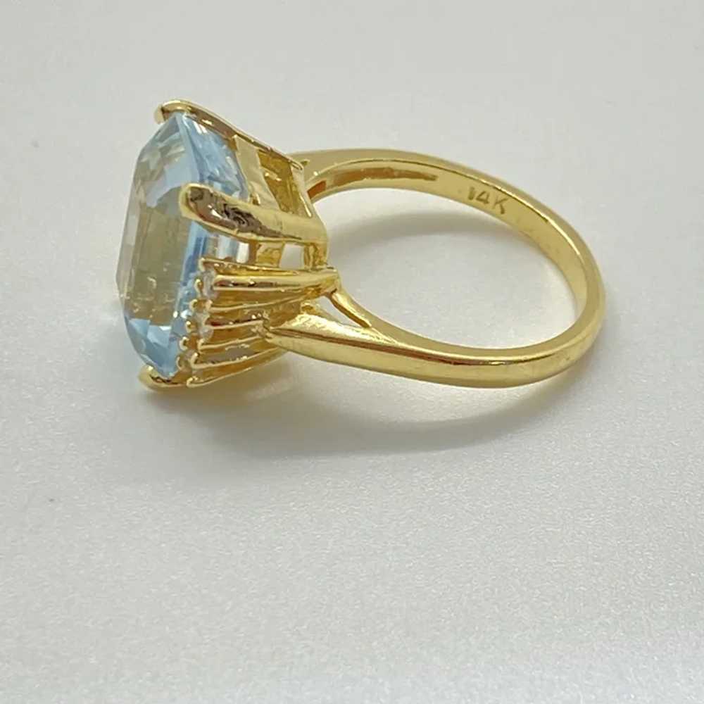 Aquamarine and Diamond Ring 5.93 Carat tgw 14K Go… - image 4