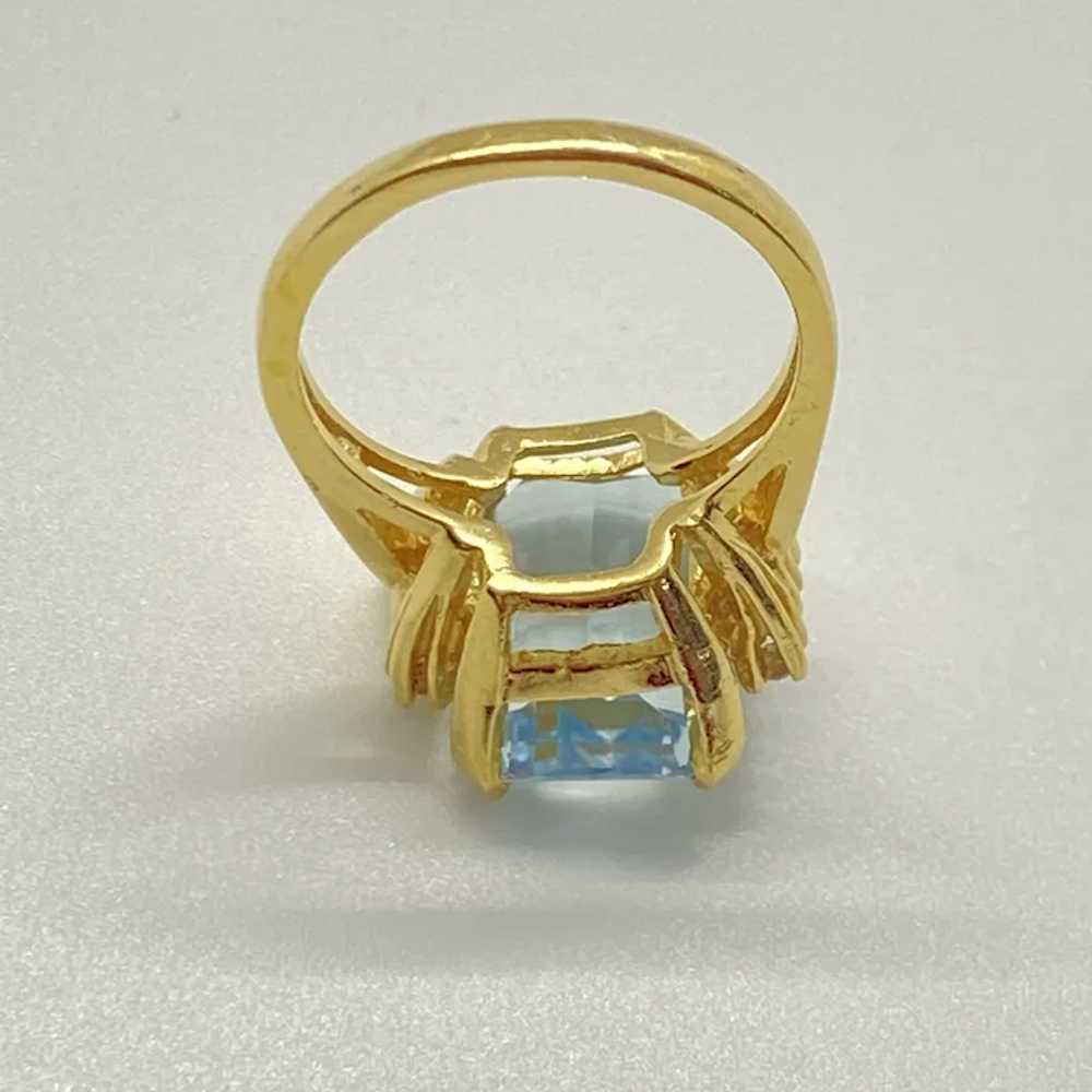 Aquamarine and Diamond Ring 5.93 Carat tgw 14K Go… - image 6