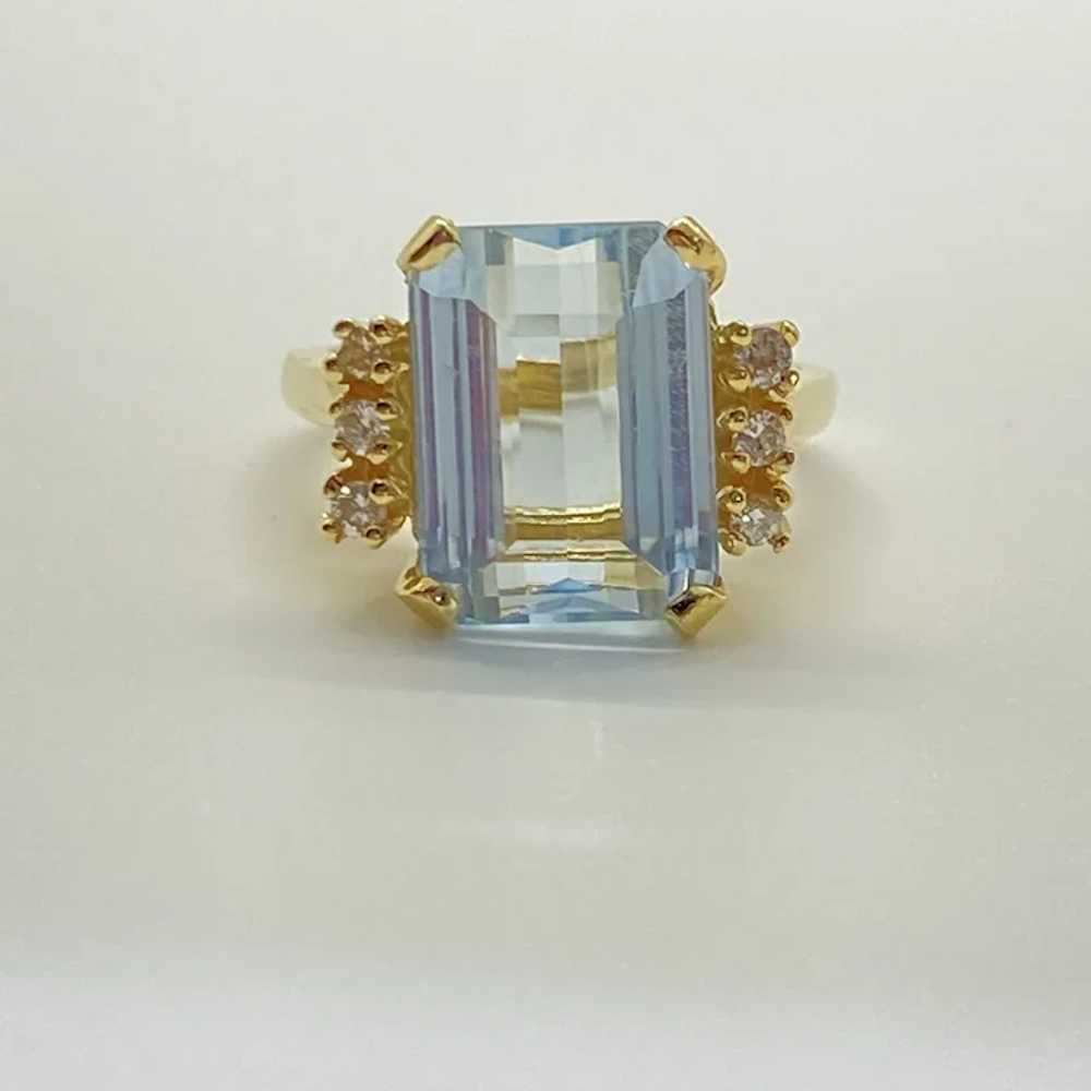 Aquamarine and Diamond Ring 5.93 Carat tgw 14K Go… - image 7