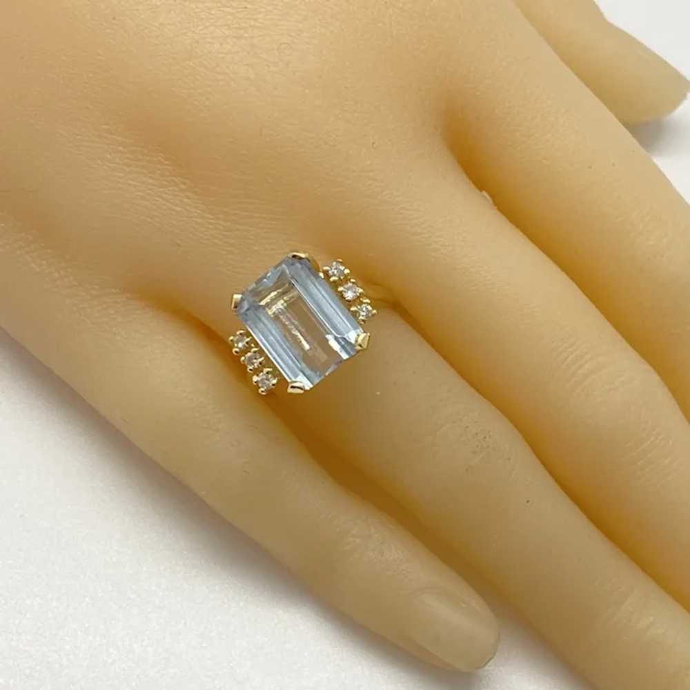 Aquamarine and Diamond Ring 5.93 Carat tgw 14K Go… - image 8