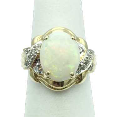 14K Opal and Diamond Ring
