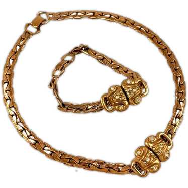 Victorian Revival Rose Gold Plated Parure Bracelet