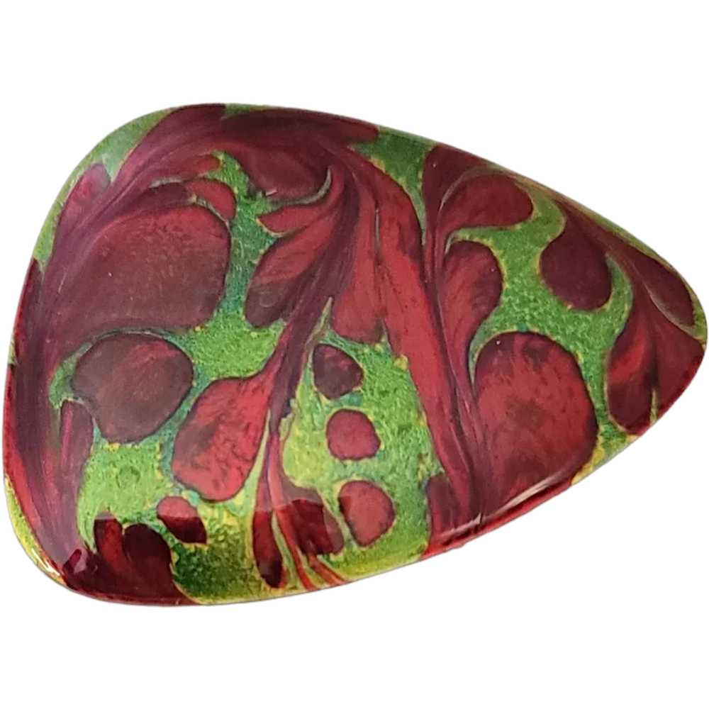 André Gagnon Red Green Copper Enamel Christmas Mo… - image 1