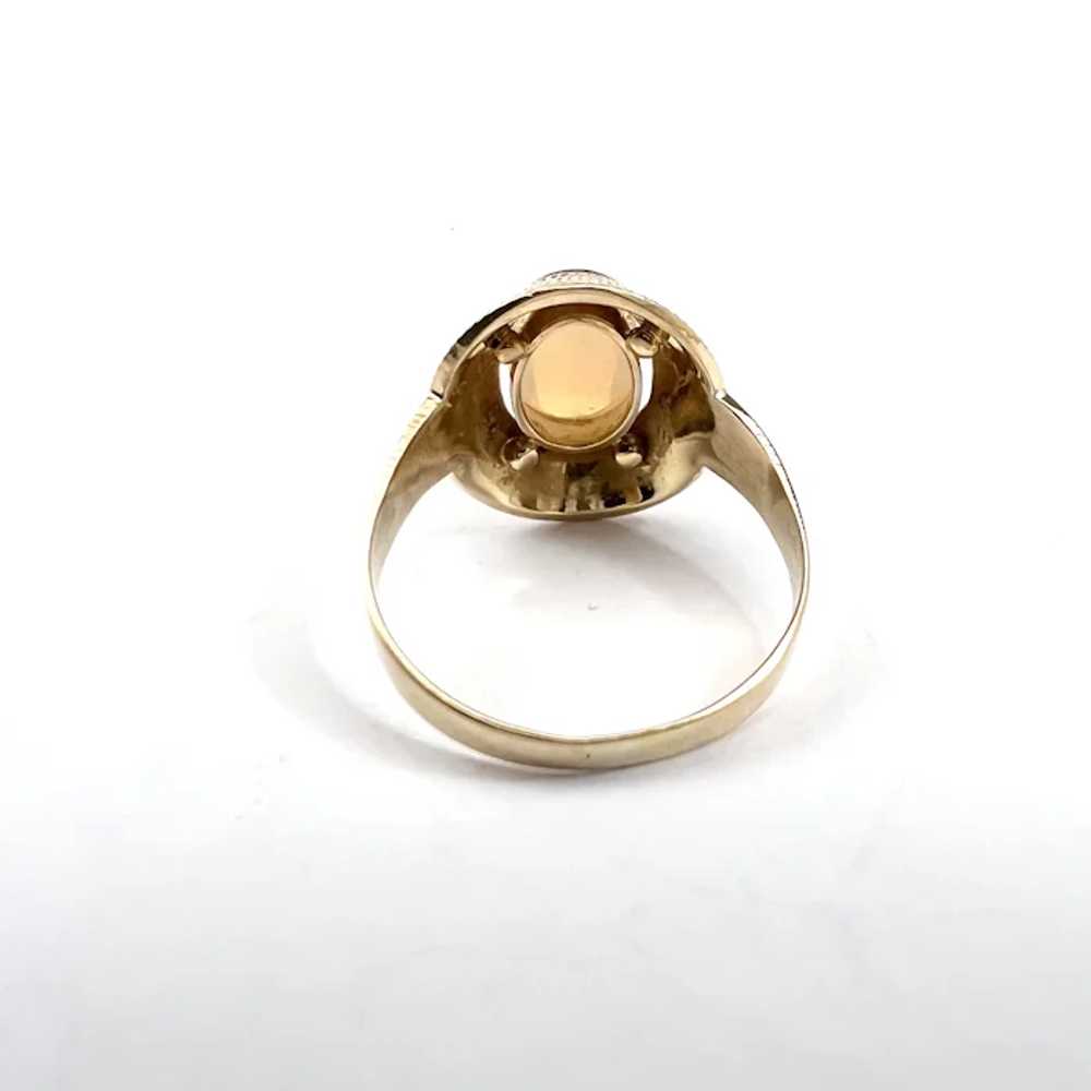 Sweden c 1970s. Vintage 18k Gold Opal Ring. - image 4