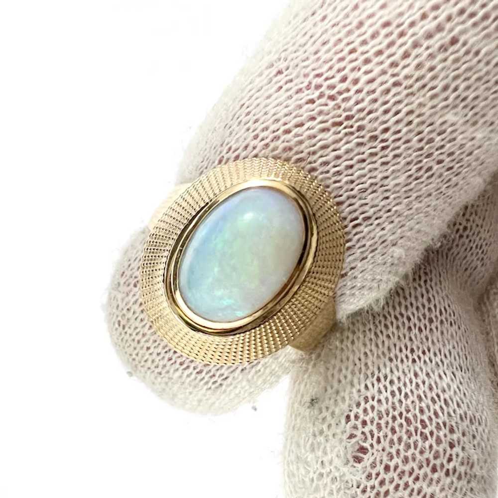 Sweden c 1970s. Vintage 18k Gold Opal Ring. - image 6