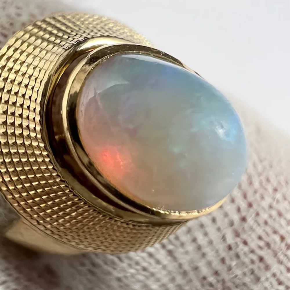 Sweden c 1970s. Vintage 18k Gold Opal Ring. - image 7