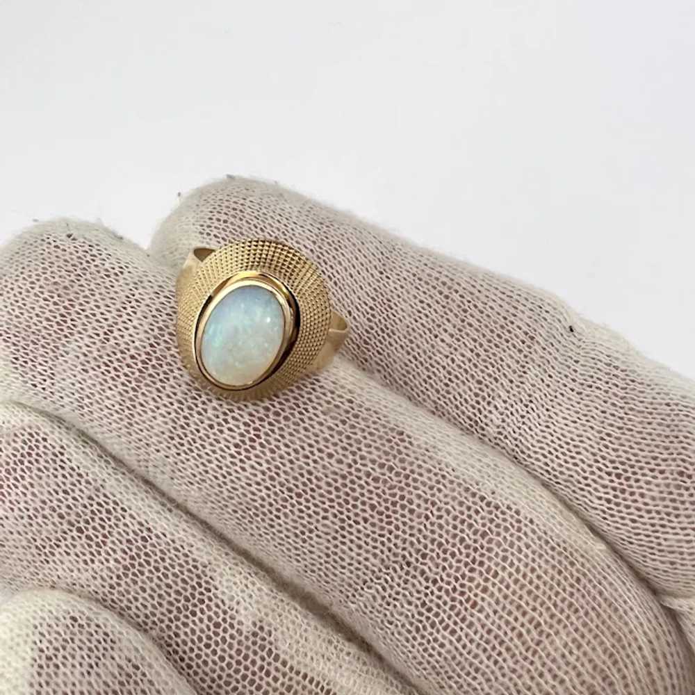 Sweden c 1970s. Vintage 18k Gold Opal Ring. - image 8